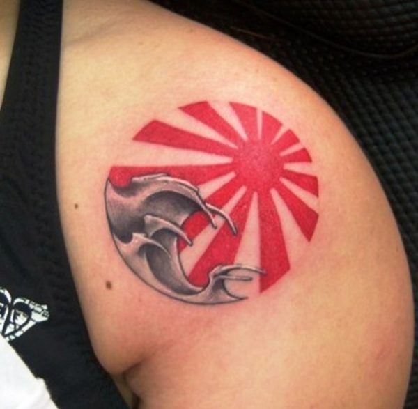 Red Rising Sun Tattoo