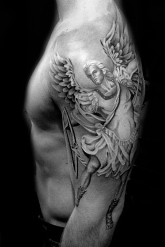 Religious Angel Shoulder Tattoo Design
