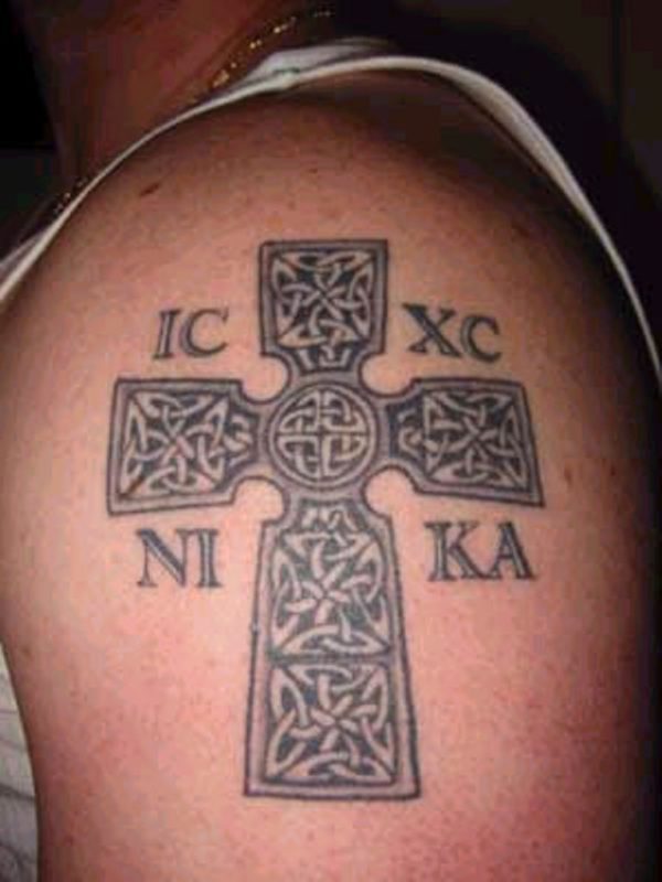 Religious Christian Shoulder Tattoo
