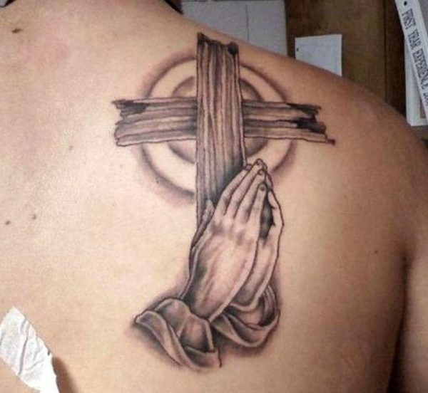 Religious Cross Shoulder Tattoo