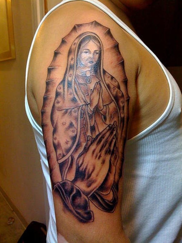 Religious Marry Tattoo On Shoulder