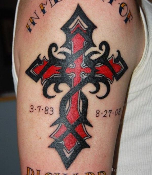 Religious Red Cross Tattoo