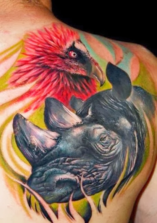 Rhino Shoulder Blade Tattoo