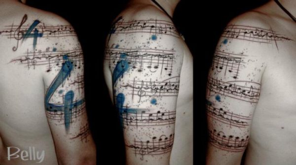 Right Shoulder Music Tattoo