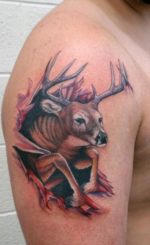 Rip Deer Tattoo For Men