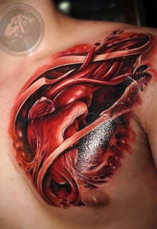 Ripped Skin Tattoo On Shoulder