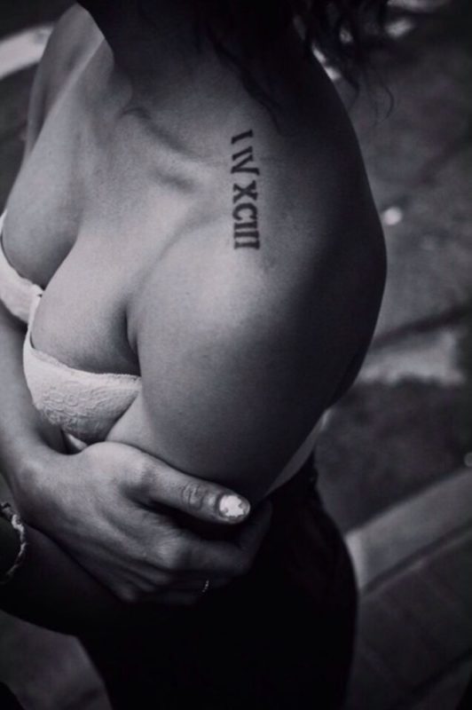 Roman Numeral Tattoo On Shoulder