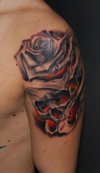 Rose And Skull Tattoo