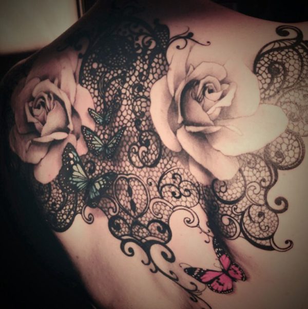 Rose Flower Shoulder Tattoo Design