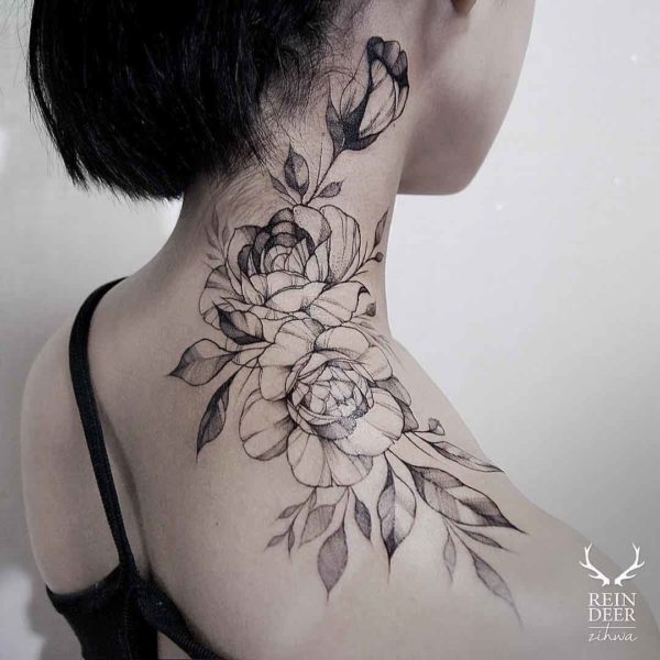 Rose Tattoo Design On Shoulder