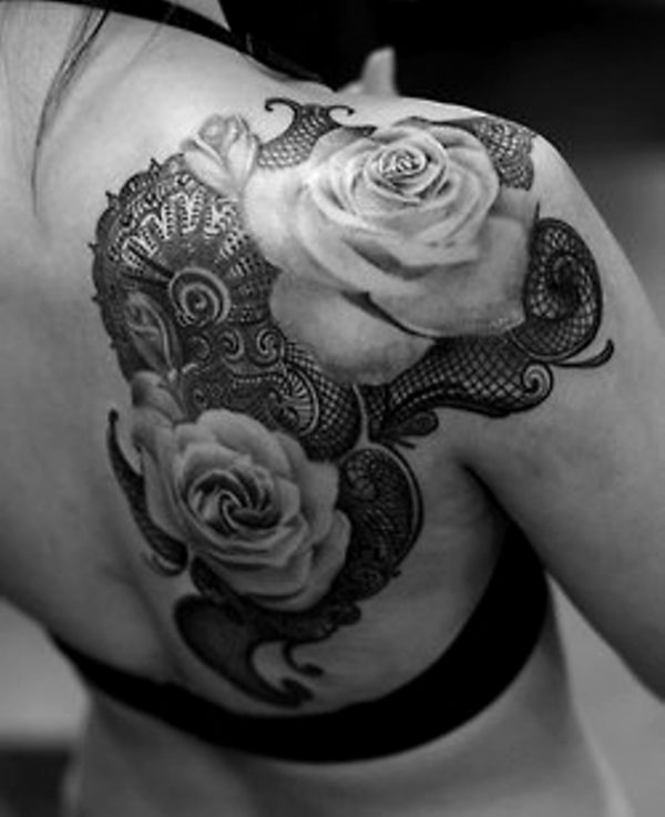 Rose Tattoo On Shoulder