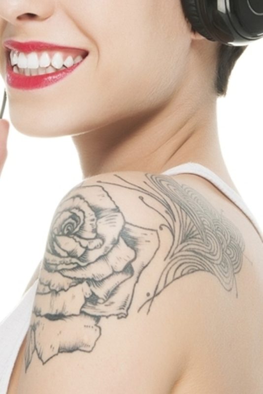 Rose Tattoo Outline On Shoulder