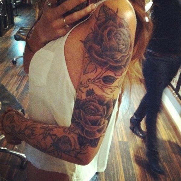 Roses Tattoo Design On Shoulder