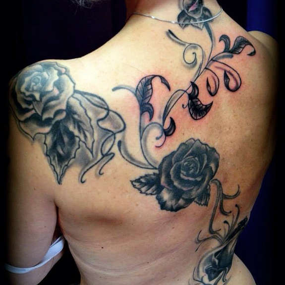 Roses Vine Flowers Tattoo