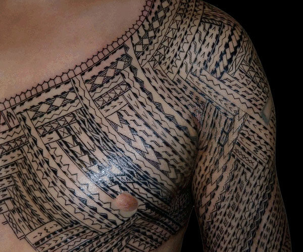 Samoan Sleeve Shoulder Tattoo