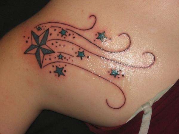 Shooting Star Shoulder Tattoo Design