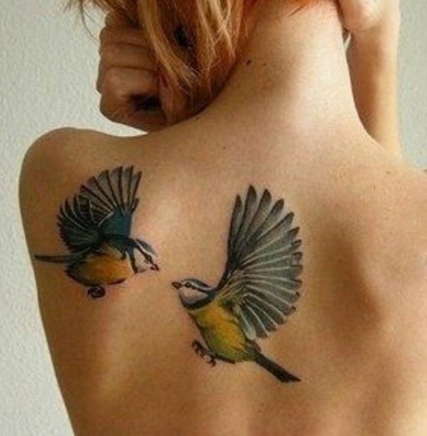 Shoulder Blade Birds Tattoo