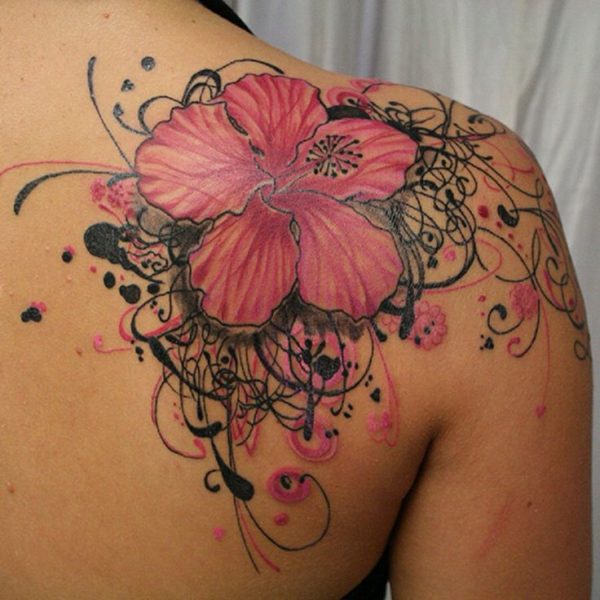Shoulder Blade Flower Tattoo
