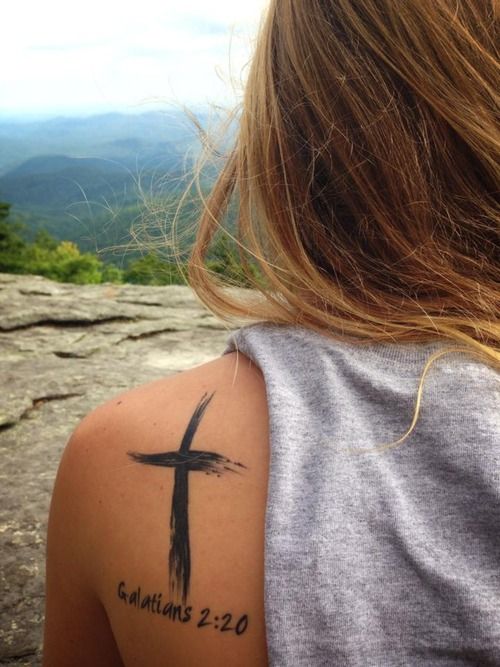 Shoulder Cross Tattoo Design