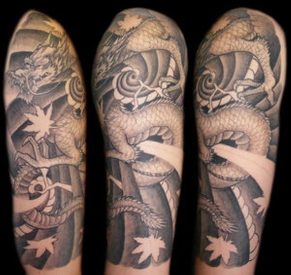 Shoulder Dragon Tattoo On Left