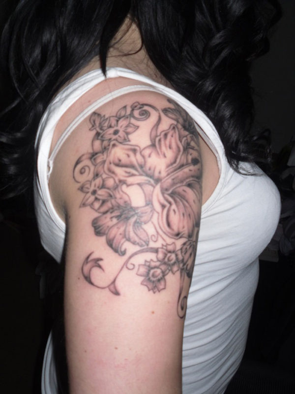 Shoulder Flower Sleeve Tattoo