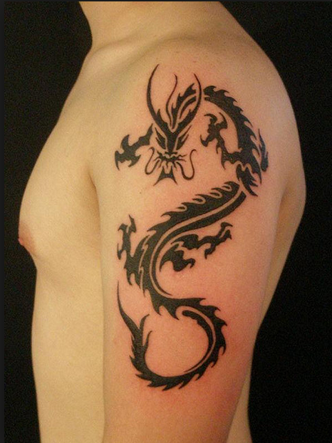 Shoulder Joint Dragon Tattoo Design