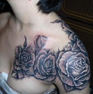 Shoulder Joint Roses Tattoo