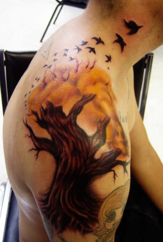 Shoulder Joint Tree Tattoo