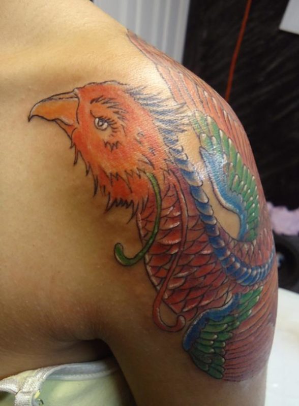 Shoulder Phoenix Tattoo