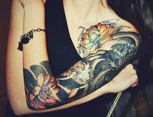 Shoulder Sleeves Tattoo For Women