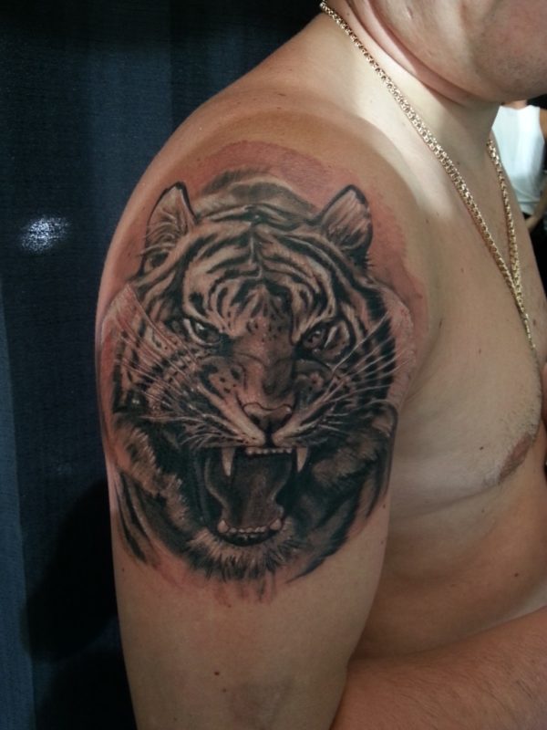 Simple Black Tiger Tattoo Design