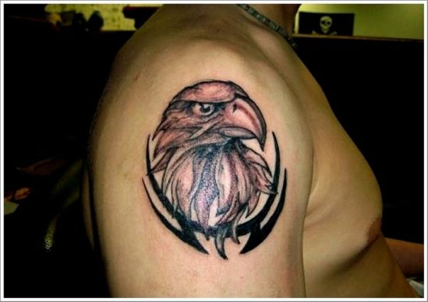 Simple Eagle Shoulder Tattoo Design