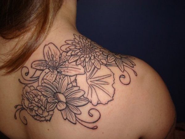 Simple Flowers Tattoo Design