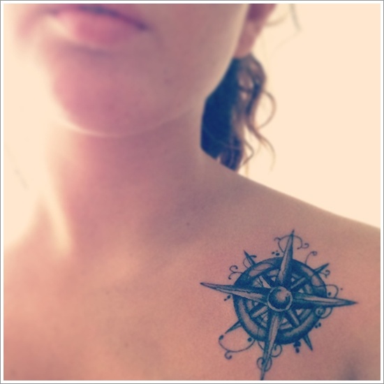 Simple Nautical Compass Tattoo