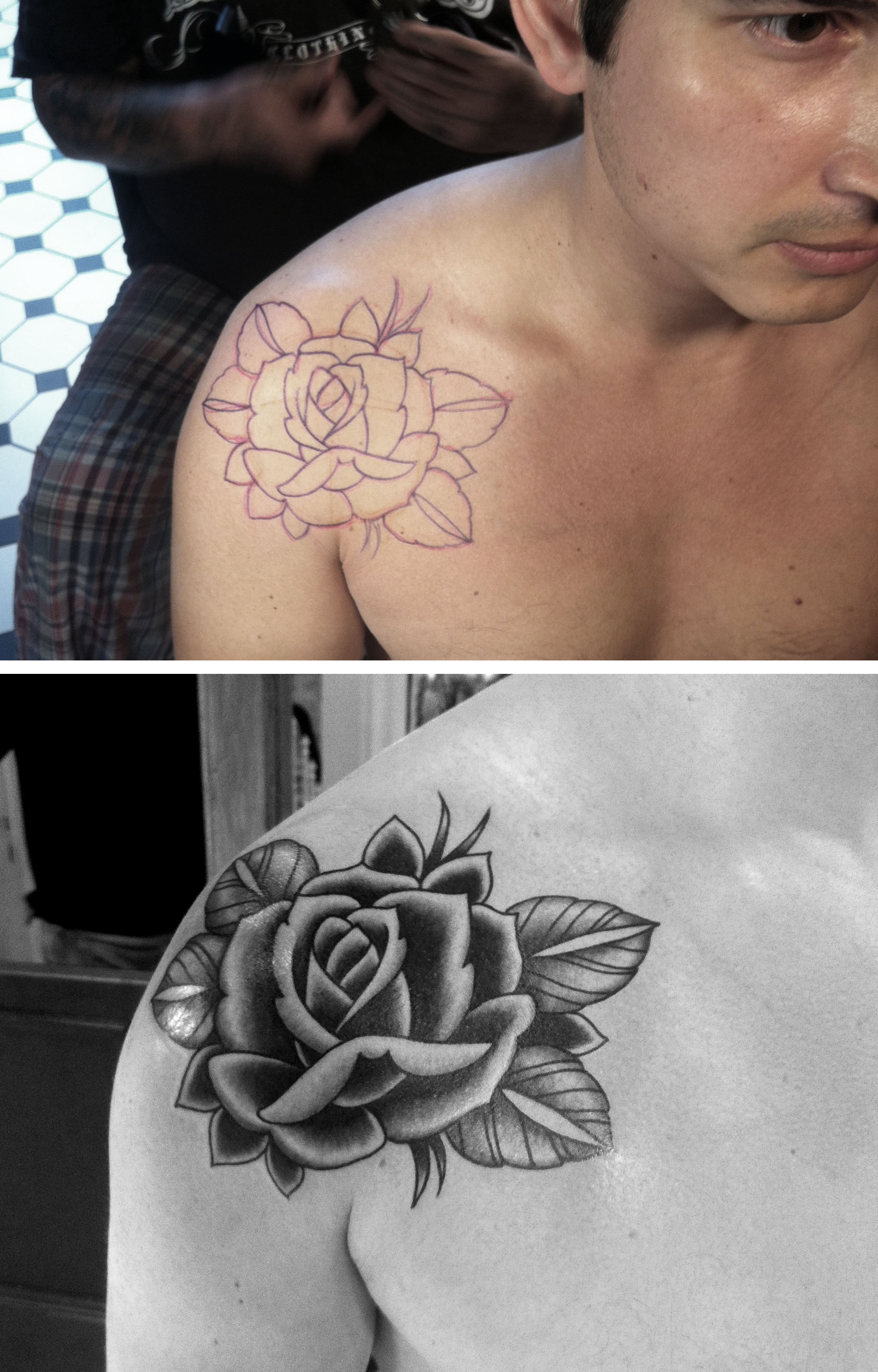 65 Trendy Roses Shoulder Tattoos.
