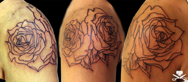 Simple Rose Tattoo On Shoulder