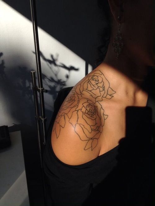 Simple Roses Tattoo Design