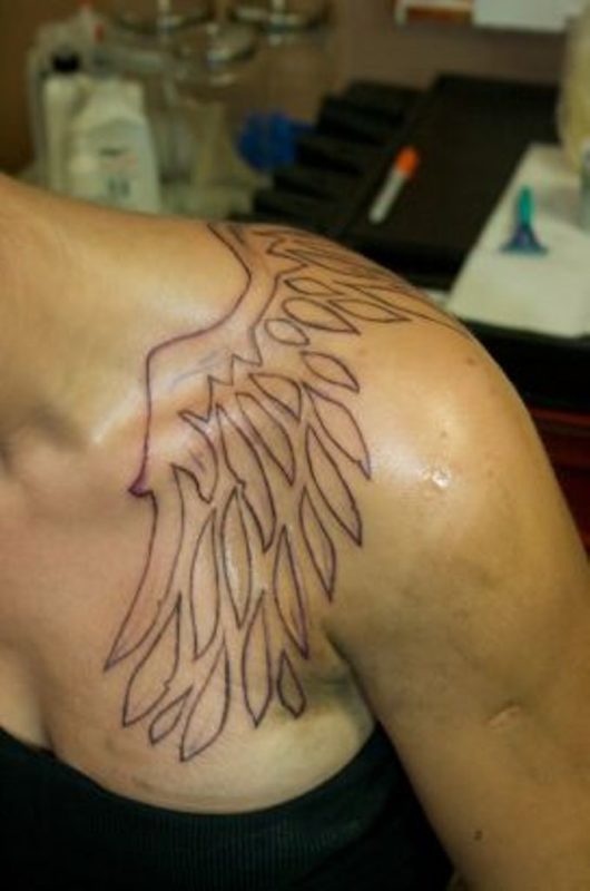 Simple Wings Shoulder Tattoo