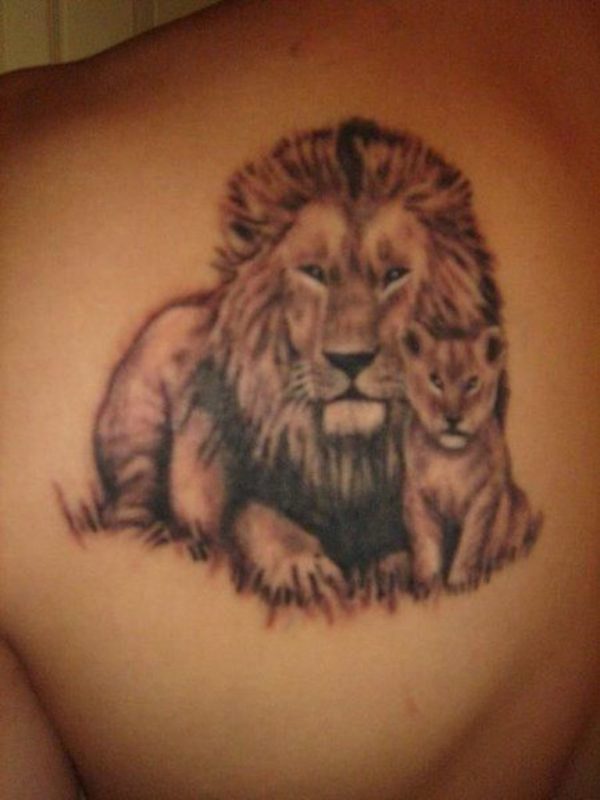 Sitting Lion Tattoo