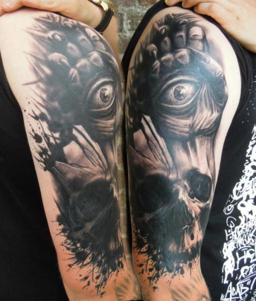 Skull Eye Shoulder Tattoo