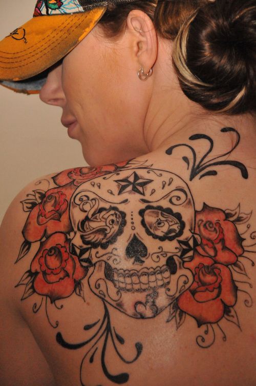 Skull Nautical Shoulder Tattoo