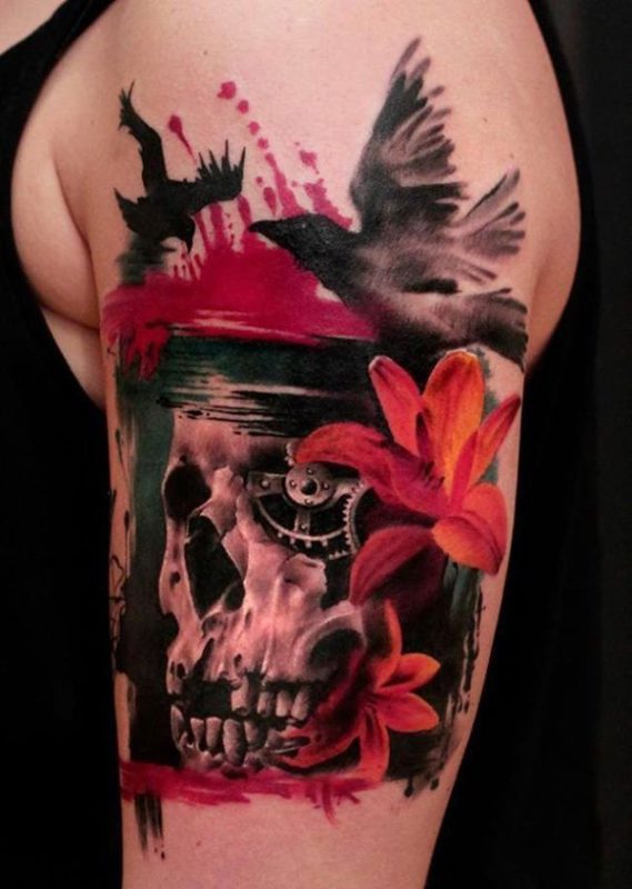 Skull Shoulder Tattoo Design