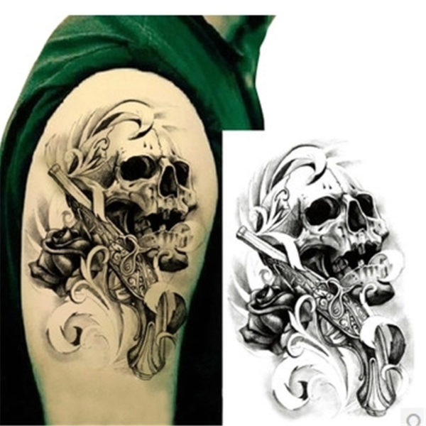 Skull Sleeve Shoulder Tattoo