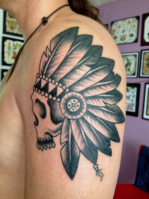 Skull Tattoo On Shoulder