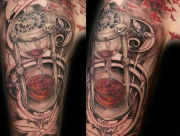 Skull Timer Shoulder Tattoo