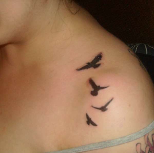 Small Birds Shoulder Tattoo Design