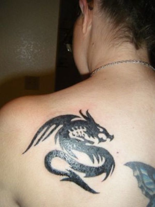 Small Black Dragon Tattoo