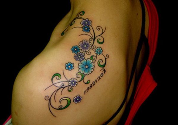 Small Blue Flower Tattoo