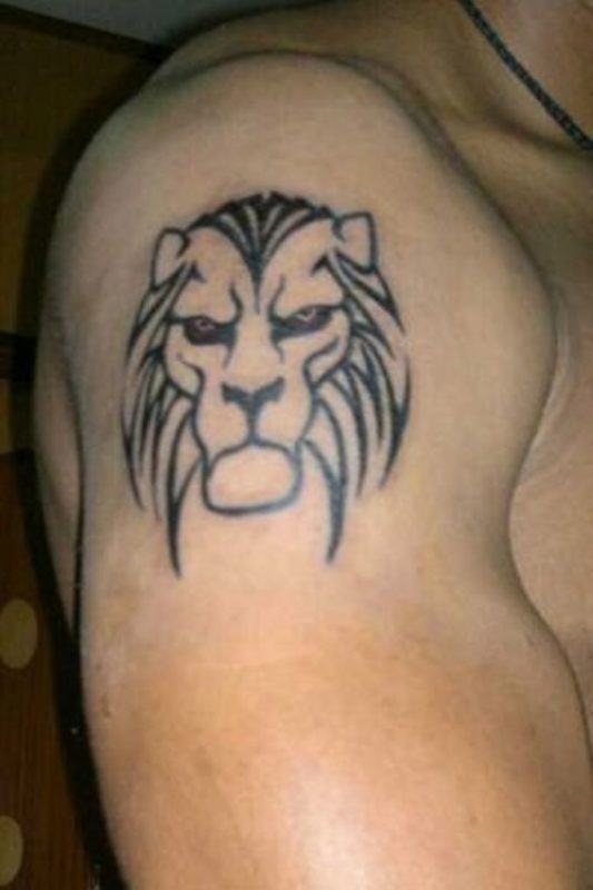 Small Lion Face Tattoo
