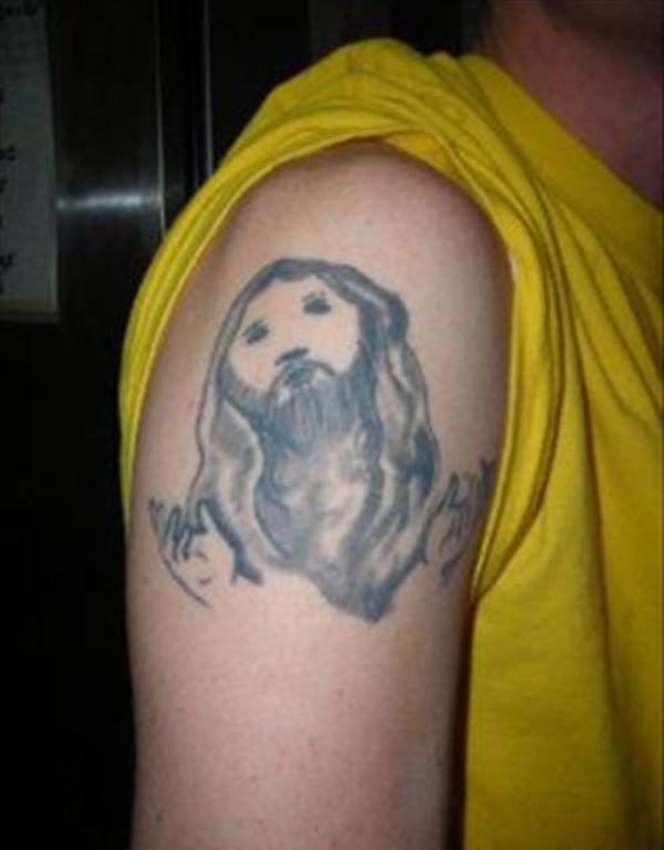 Spiritual Jesus Tattoo On Shoulder
